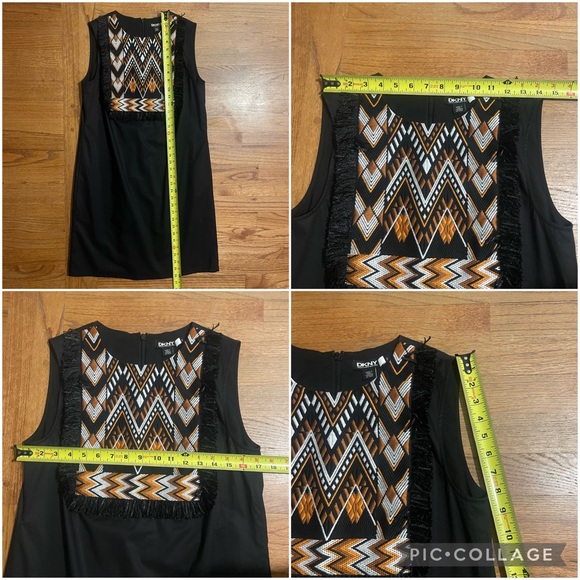 DKNY embroidered black sleeveless shift dress size S - Picture 14 of 14